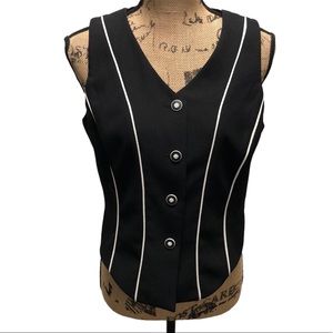 Black Button-Up Women's Vest